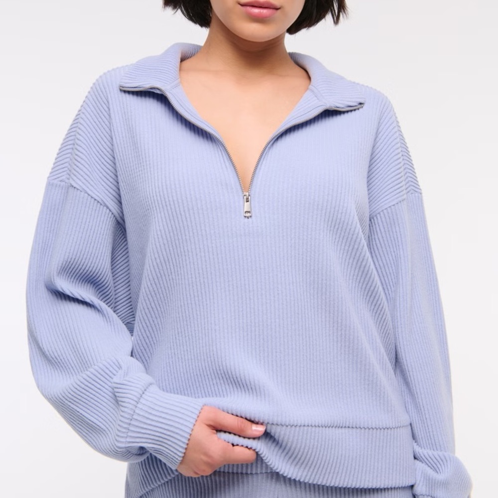 Abercrombie & Fitch Lounge Brushed Rib Half Zip